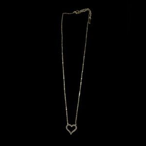 Gold Plated CZ Heart Necklace 16"-18" NEW